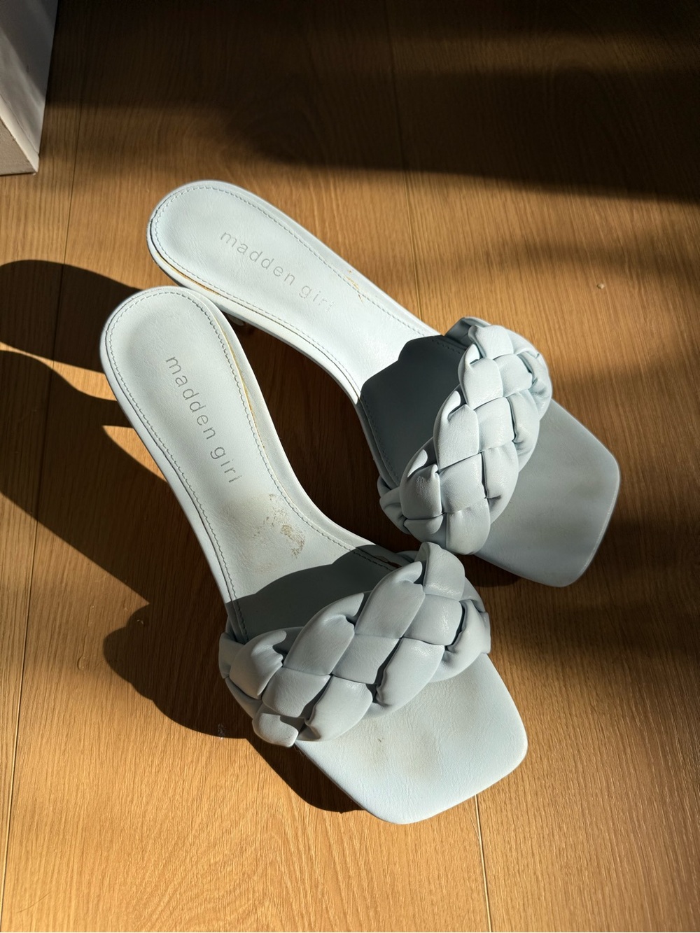 Madden Girl Pale Blue Braided Kitten Heel